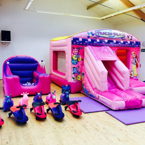 Princess Bouncy Castle With Slide, Bouncy Castle, Party Package hire in Torbay, Newton Abbot, Torquay & Paignton