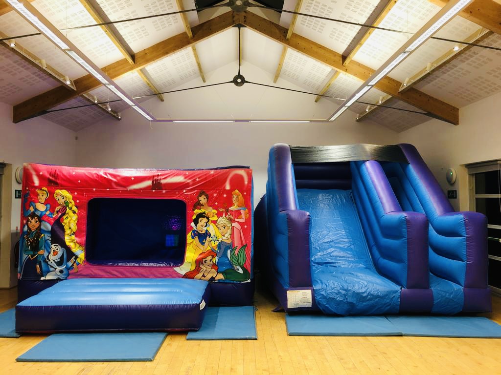 disco princess bouncy castle and slide torbay